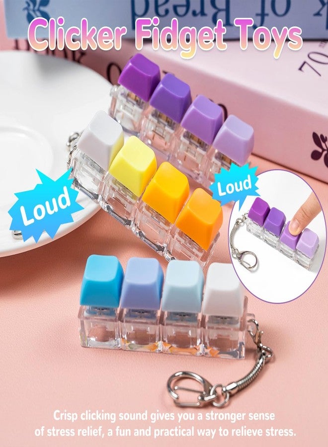 Gliging 3 Pcs Keyboard Fidget Toy for Adults, Colorful Gradient Loud Fidget Keyboard Keychain 4-in-1 Keyboard Clicker Fidget Stress Relief Toy, Fidget Sensory Fun Toys for Anxiety Decompression - Image 5